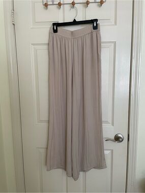 Zara Drapey Wide-Leg Neutral Pants - Taupe